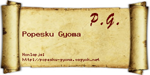 Popesku Gyoma névjegykártya